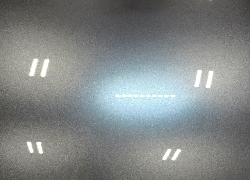 The same panel after decontamination and machine finishing, the speckle gone