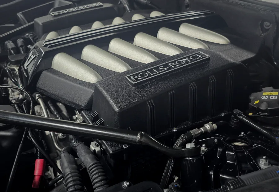 A detailed Rolls-Royce engine bay