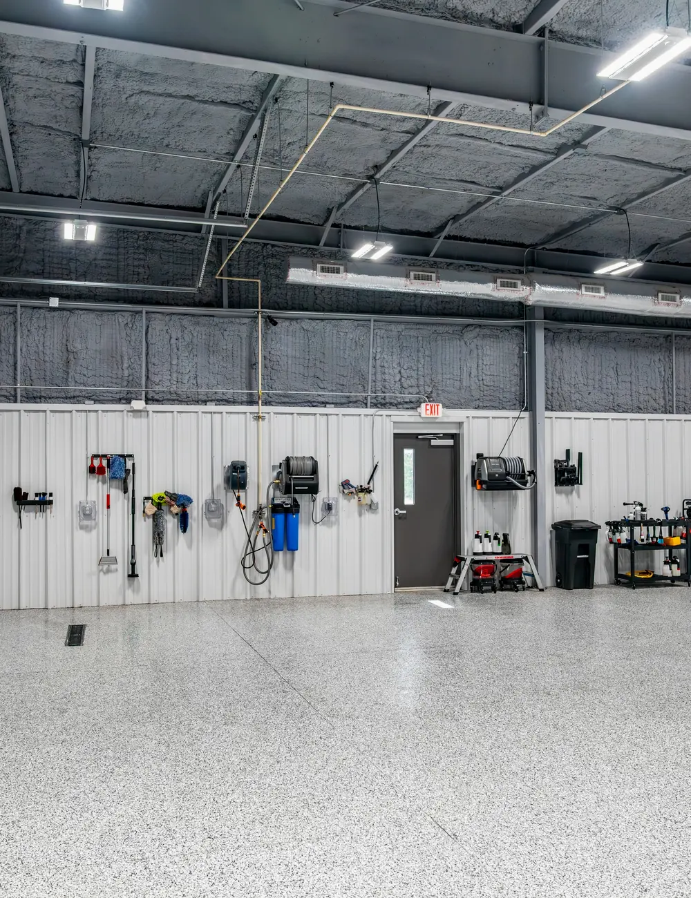 The Detail Geex installation bay with epoxy floors and controlled lighting